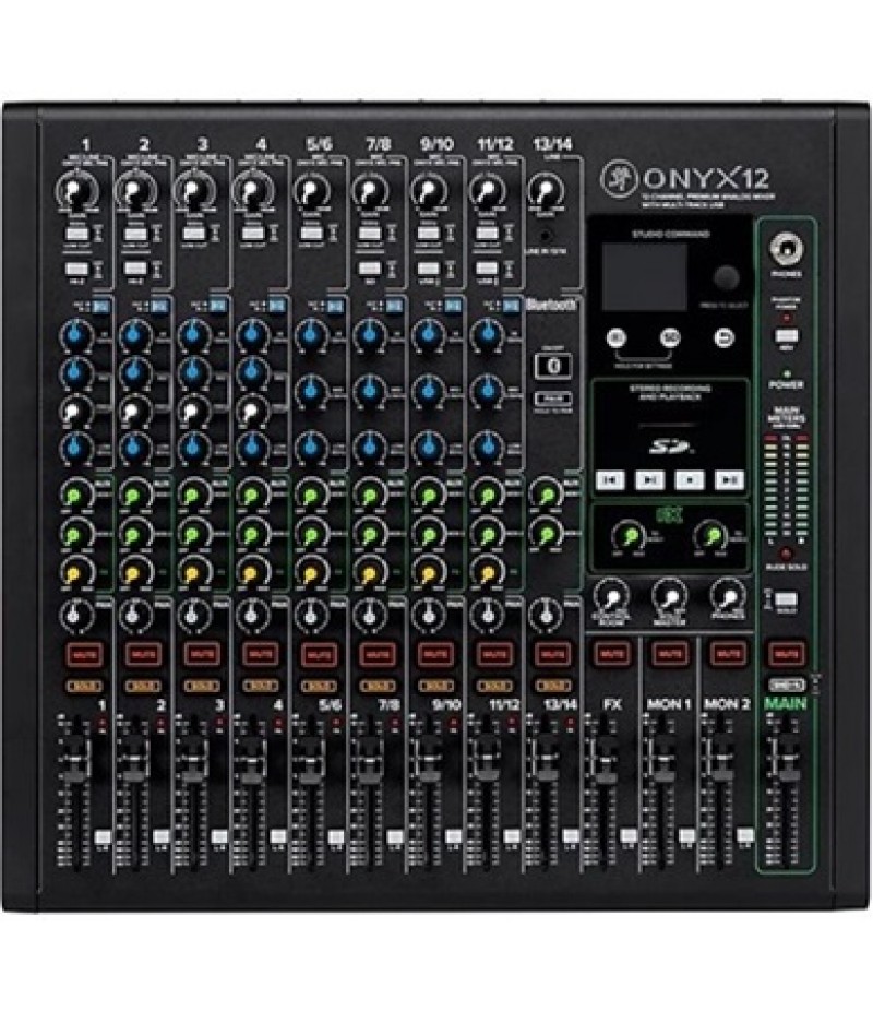 Mackie Onyx12 12-Channel Premium Analog Mixer With Multi-Track USB and Bluetooth