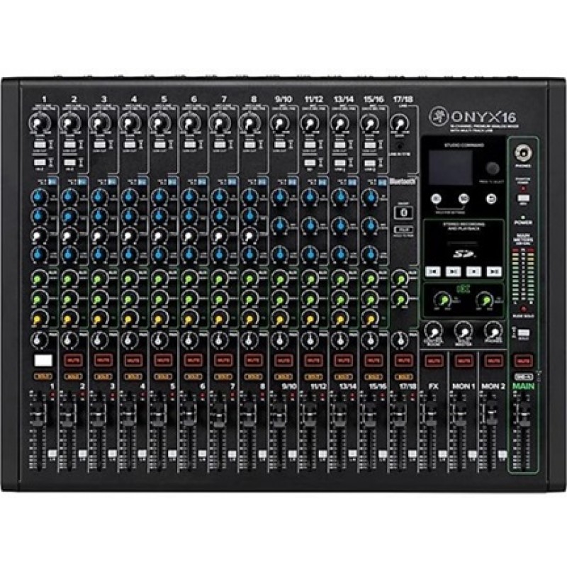 Mackie Onyx16 16-Channel Premium Analog Mixer With Multi-Track USB And Bluetooth