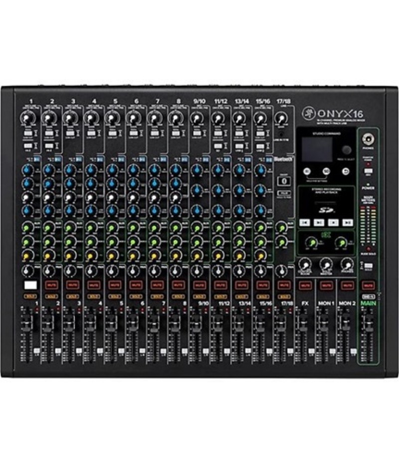 Mackie Onyx16 16-Channel Premium Analog Mixer With Multi-Track USB And Bluetooth