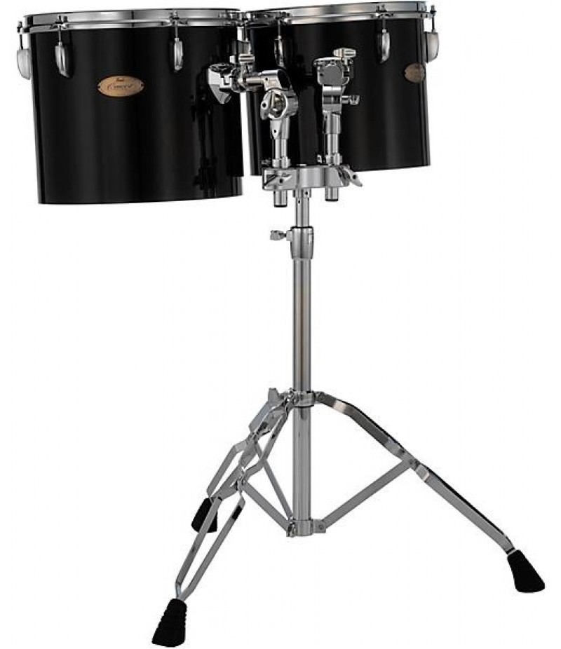 Pearl PTE Concert Series Single Head 12" & 13" Tom Set With BT3 & 7/8" Receiver and T895 Stand 12 x 10 in., 13 x 11 in. Midnight Black