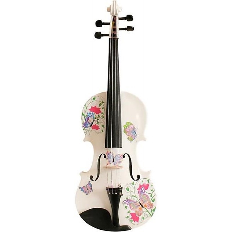 Rozanna's Violins Butterfly Dream White Glitter Series Violin Outfit 4/4