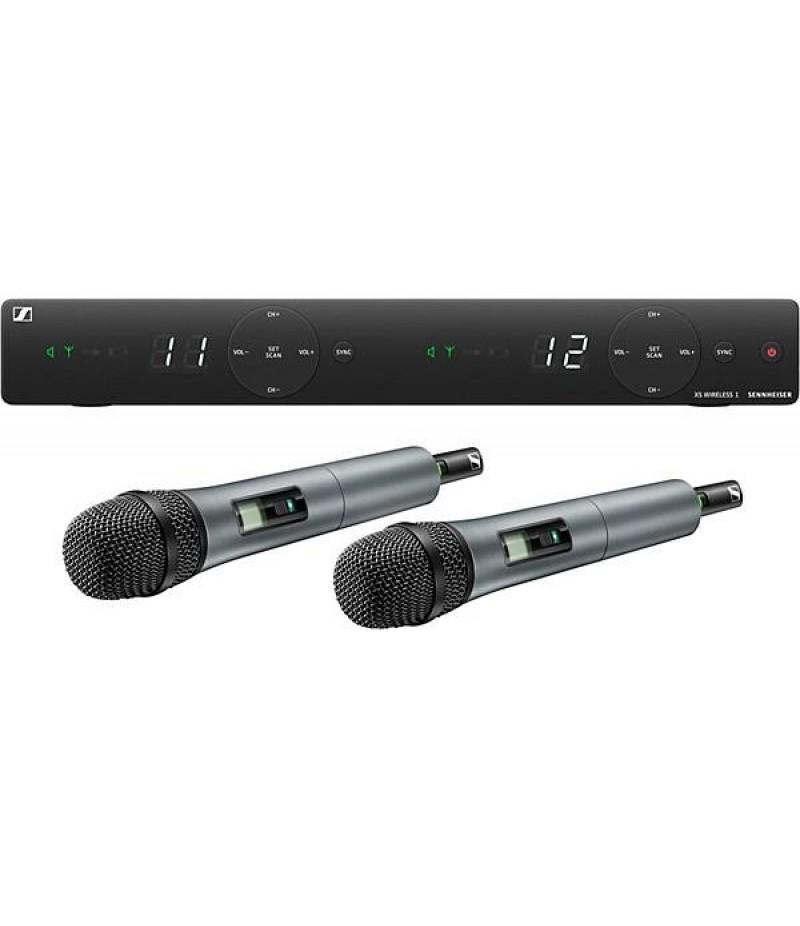 Sennheiser XSW 1-825 DUAL-A 2-Channel Handheld Wireless System With e 825 Capsules A Black