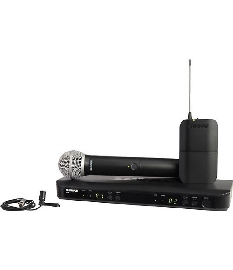 Shure BLX1288 Combo System With CVL Lavalier Microphone and PG58 Handheld Microphone Band H11