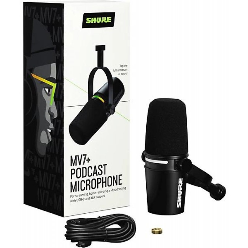 Shure MV7+ Podcast Microphone Black