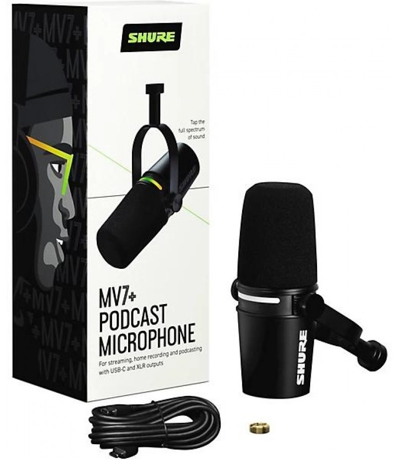 Shure MV7+ Podcast Microphone Black