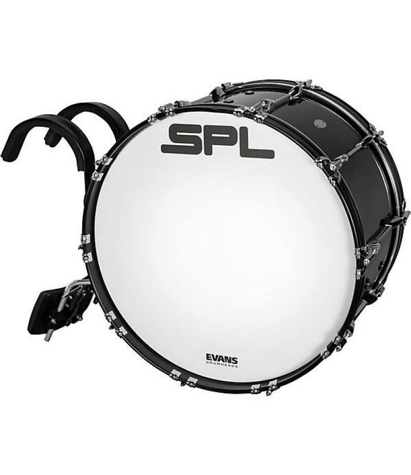 Sound Percussion Labs Birch Marching Bass Drum with Carrier - Black 22 x 14 in.