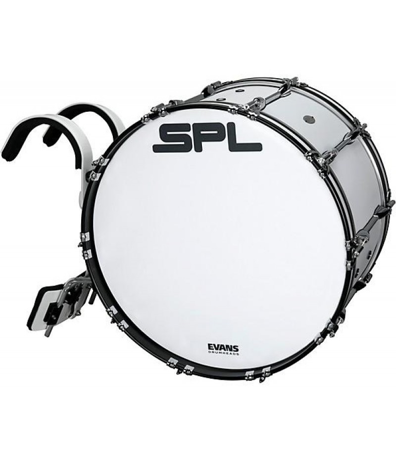 Sound Percussion Labs Birch Marching Bass Drum with Carrier - White 26 x 14 in.