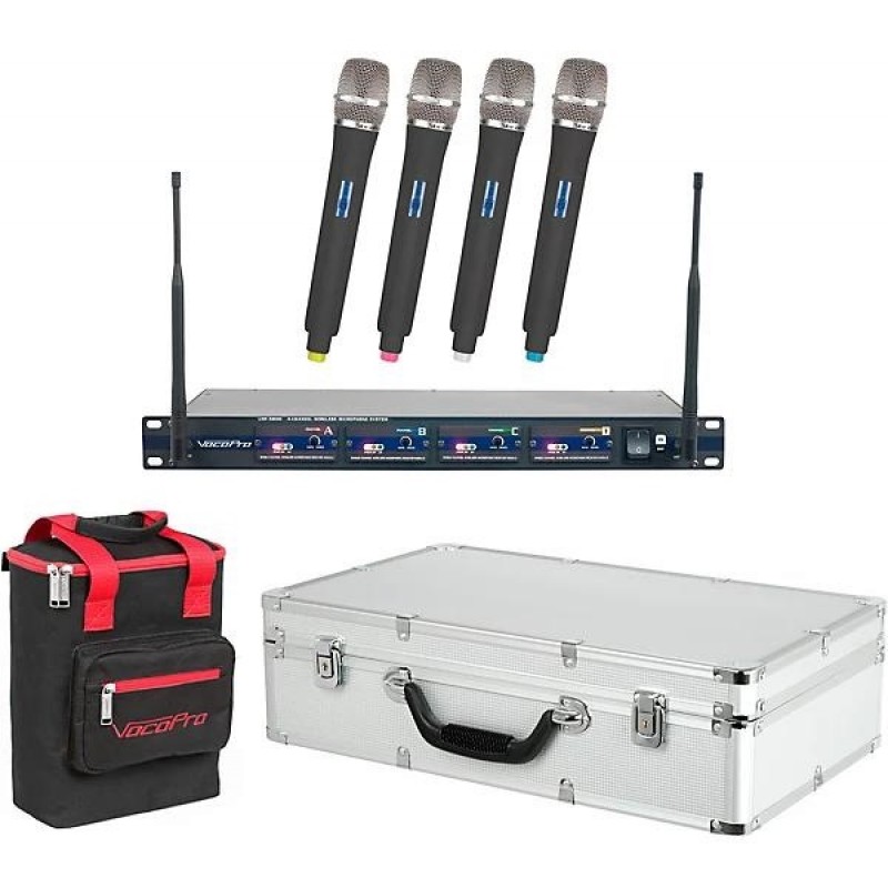 VocoPro UHF-5800 Plus 4-Mic Wireless System With Mic Bag Band 9