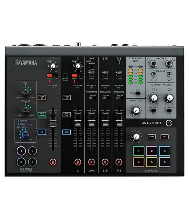 Yamaha AG08 8-Channel Mixer/USB Interface for Mac/PC Black